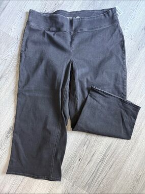 Old Navy Charcoal Weekender High Rise Wide Leg Pull On Jeans